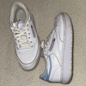 Reebok women’s club C 85 White Sneakers with Blue Accents